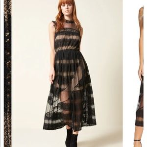 Chelsea28- Black lace midi dress